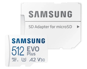 Samsung EVO Plus 2024 microSDXC 512GB Kit, UHS-I U3, A2