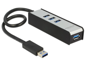 Delock USB 3.0 externer Hub 4 Port