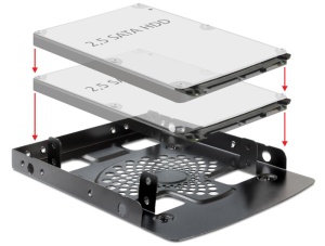 Delock Festplatten Einbaurahmen für 2x 6,4 cm (2,5) HDD/SSD