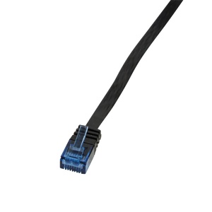 LogiLink® Patchkabel Flach Kat.6 U/UTP SlimLine schwarz 10m